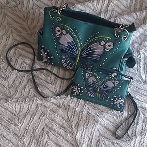Conceal and carry butterfly bag with wallet.